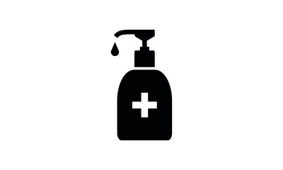 Icon of hygiene procedure, disease prevention. Vector sanitizer and antiseptic alcohol gel symbol. Healthcare 