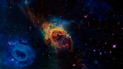 Naklejka na ściany i meble Dark interstellar space. Dark nebula. Elements of this image furnished by NASA