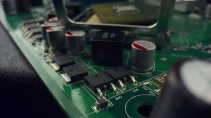 High tech electronic circuit board. Information engineering components