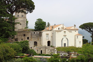 Fototapeta na wymiar Facade of Villa Rufolo in Ravello, Italy