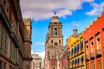 Architecture of the historic part of Mexico City, DF, the capital and most populous city of Mexico
