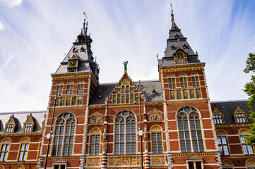 Fototapeta na wymiar It's Rijksmuseum of Amsterdam, Netherlands.