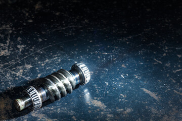 Close up of shiny Worm Gear, Worm And Pinion Gear