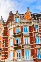 Fototapeta premium It's Typical bend houses in AMsterdam, Netherlands