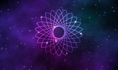 Lotus sacred sign in the galaxy