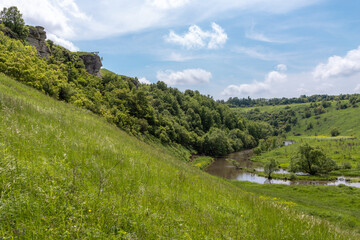 Picturesque valley of the river Vorgol in the Lipetsk region. Russia.