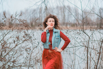 Autumn fashionable style and clothes detail for modern lady, ideas of fashion