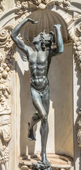 Ancient sculpture depicting god of trade Mercury (Hermes)