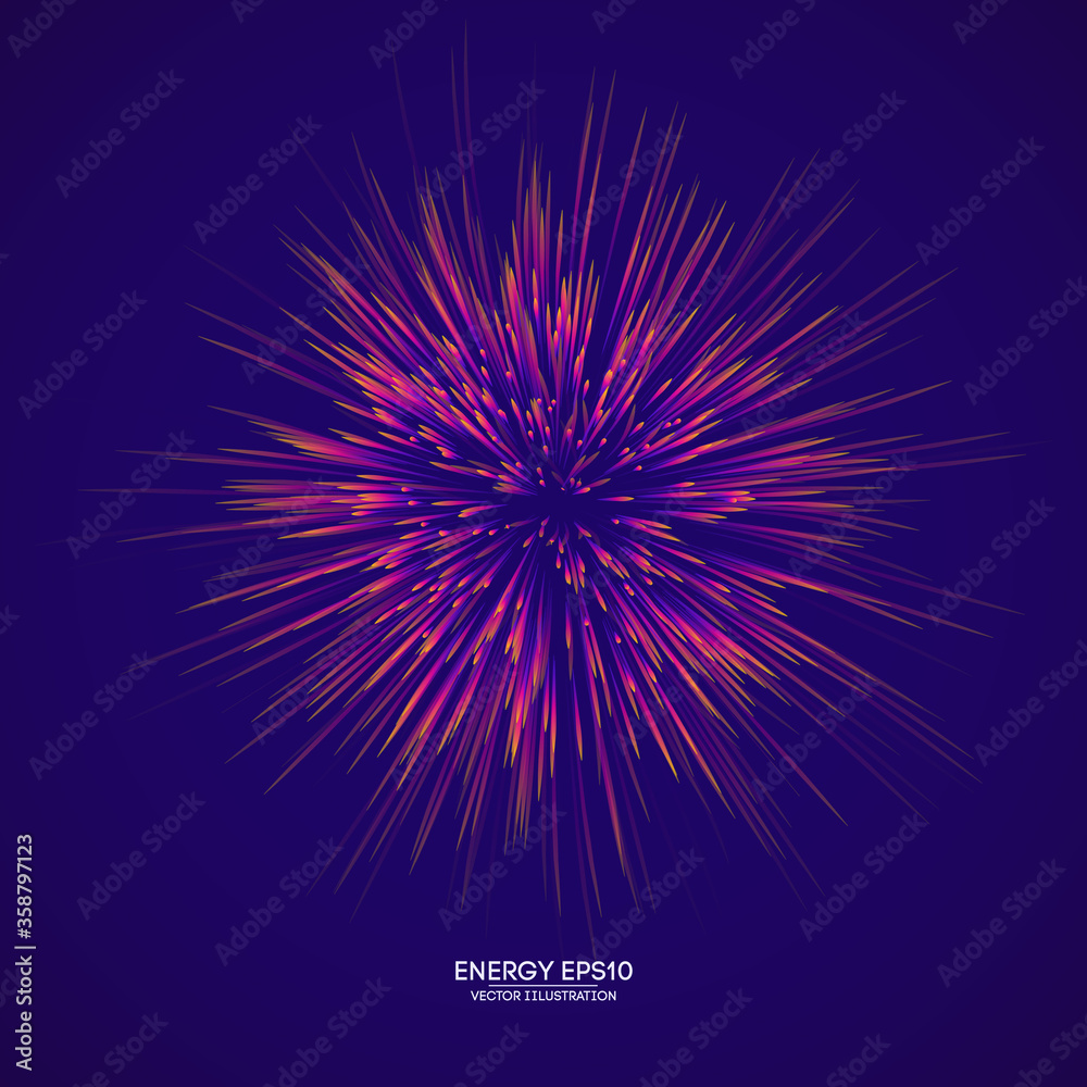 Canvas Prints energy light explosion vector illustration. bright vector abstract background. orange power backdrop