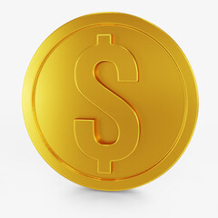 dollar icon gold color 3D currency symbols, currency icon front view