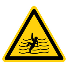Warning Water Deep Symbol Sign, Vector Illustration, Isolate On White Background Label .EPS10