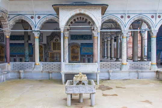 Istanbul, Turkey - main residence and administrative headquarters of the Ottoman sultans, the Topkapi Palace is one of the main landmarks in Istanbul. Here in particular its interiors