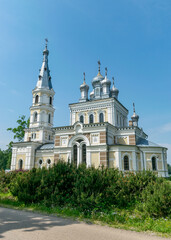 Fototapeta na wymiar St. Alexander Nevsky Church in Stameriena, Latvia, on a sunny summer day.
