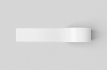 White unrolled duct tape mockup on a grey background.
