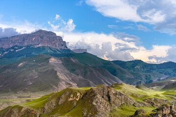 Mountains in the summer against the sky