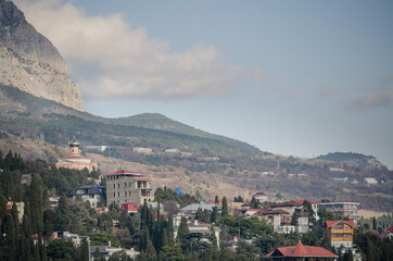 Fototapeta na wymiar View of the village Simeiz (Crimea)