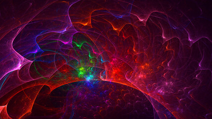 3D rendering abstract fractal light background