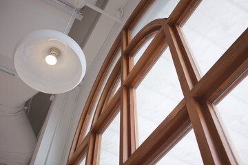 Vintage Ceiling lights and vintage wooden windows 