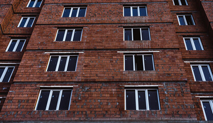Multi-storey brick unfinished house