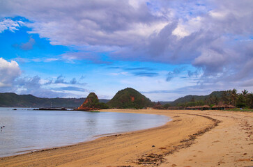 The beautiful Mandalika Beach in the South of Lombok in Indonesia, Asia