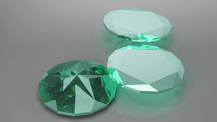 close up of lone star cut diamond on white background, 3D illustration