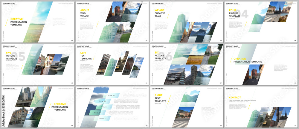 Canvas Prints minimal presentations design, portfolio vector templates with colorful gradient geometric background