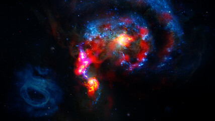 Spiral galaxy in outer space. Elements of this image furnished by NASA