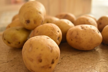 Whole White Potatoes Ready for Baking 