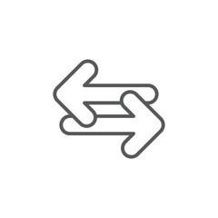 Left and right arrows vector icon symbol isolated on white background