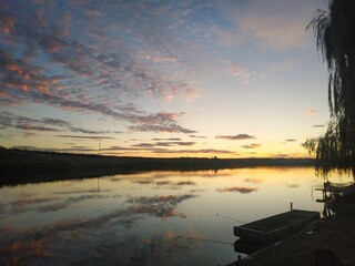 sunset on the river