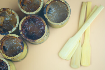 Sticky rice cooked with coconut milk Khao lam