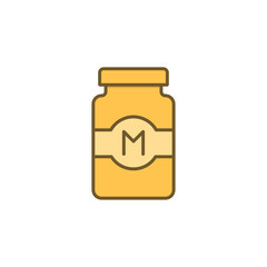 Mayonnaise jar vector icon symbol isolated on white background