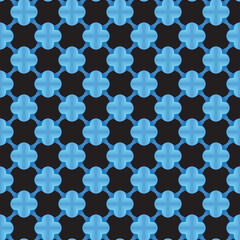 Vector seamless pattern texture background with geometric shapes, gradient colored in blue, black colors.