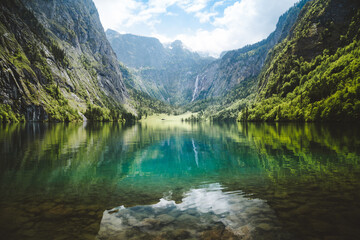 Naklejka na ściany i meble Scenic Lake Obersee in summer, Bavaria, Germany