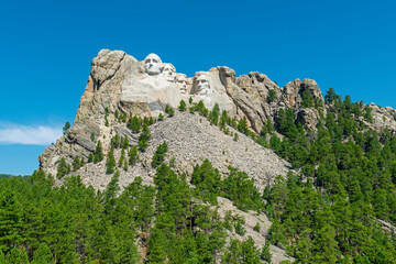 The granite heads of presidents, Mount Rushmore National Monument in South Dakota state, United States of America, USA.