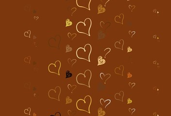 Light Orange vector backdrop with sweet hearts.