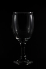 Champagne glass isolated on a black background