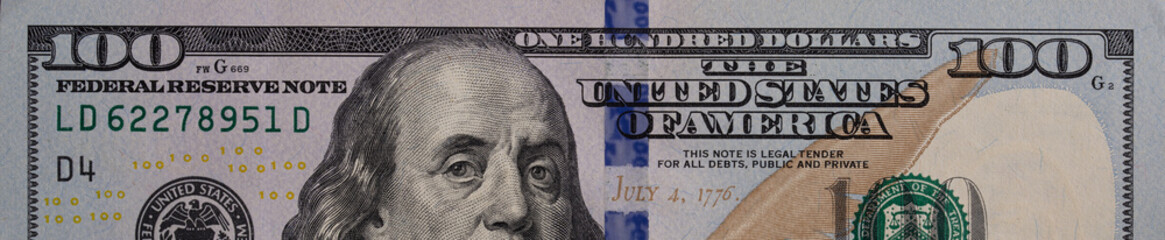 fragment of 100 dollar bill