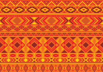Boho pattern tribal ethnic motifs geometric seamless vector background. Fashionable indian tribal motifs clothing fabric textile print traditional design with triangle and rhombus shapes.