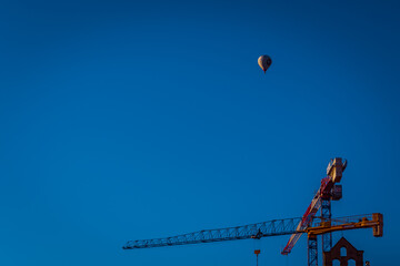 FLORENCE, TUSCANY / ITALY - DECEMBER 27 2019: Balloon in the sky in Florence