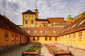 Akershus Fortress, a medieval castle that was used as a prison, Oslo, Norway.