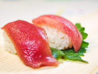 Traditional Japanese fresh colorful sushis