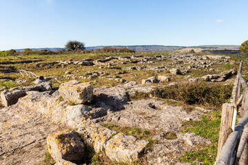 Fototapeta na wymiar Landscapes of The Archaeological Zone - The Acropolis in Palazzolo Acreide, Province of Syracuse,Italy.