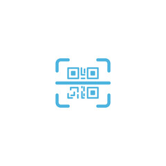 QR code icon flat vector logo design trendy