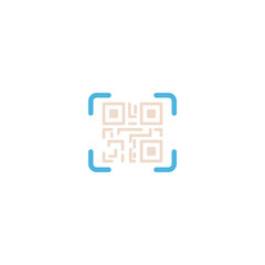 QR code icon flat vector logo design trendy