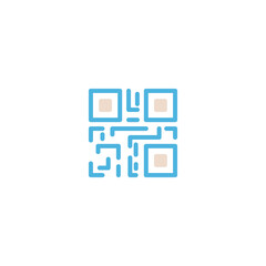 QR code icon flat vector logo design trendy