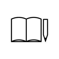 open book and pencil line icon. design vector illustration
