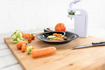 Healthy breakfast with vegetables. Healthy lunch preparing. Healthy concept.