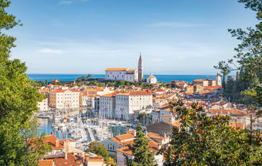 View over Piran old town, Slovenia