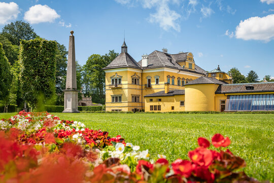 Hellbrunn palace gardens in summer, Salzburg, Austria